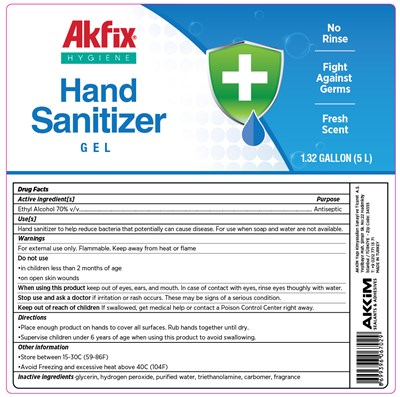 Akfix Hand Sanitizer Gel 5000 (As3467 00 Akfix Hand Sanitiser Jel 5 L 79886 002 50)